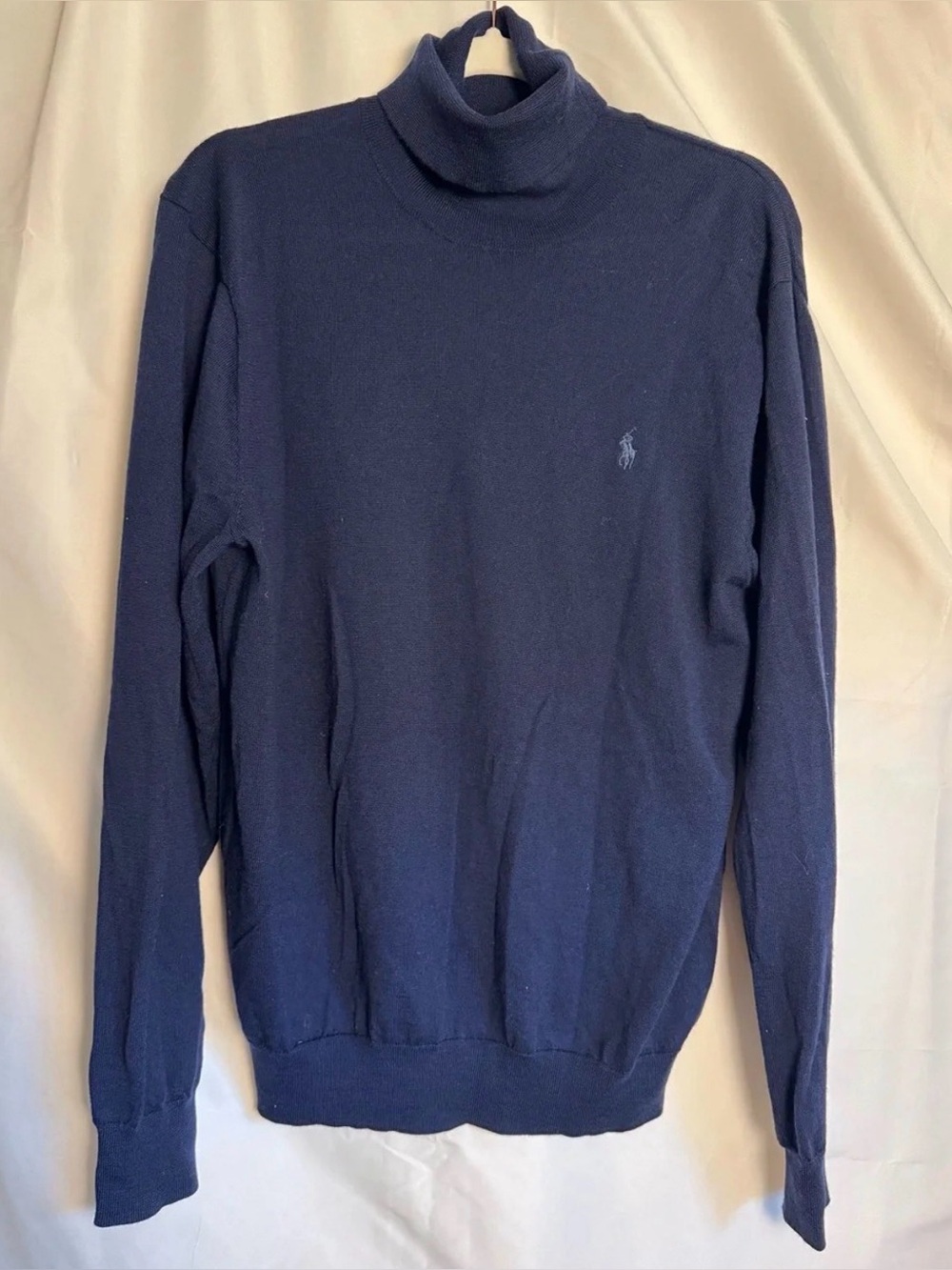 NWOT Merino Wool Polo by Ralph Lauren Navy Turtleneck Preppy Classic Sweater